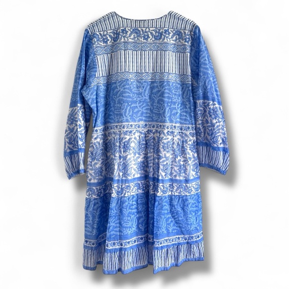 Bella tu blue white silver embroidered dress SZ XL - Picture 3 of 5